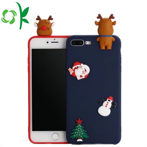 Cadeau de Noël 3D belle coque de téléphone en silicone souple