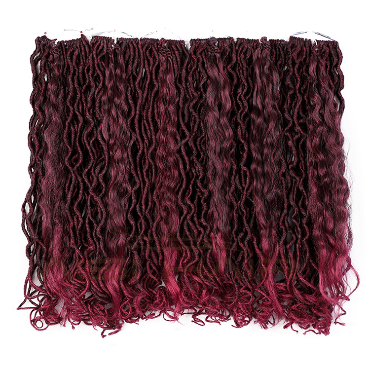 Aisi Hair Goddess Faux Locs Crochet Braids Hair Wine Red Faux Locks Synthetic Braids Hairpieces Extensions For Black Women