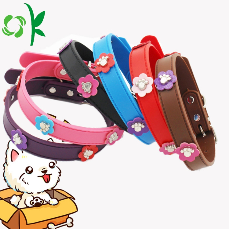 Fashion Silicone Pet Collar Flower Dog Training Collar