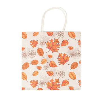 Colourful Handle Autumn Fancy Paper Bags Packaging GiftBag