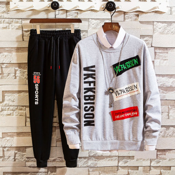 Men's polyester hooded sweatshirt suits