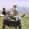 Black Collapsible Folding Outdoor Utility Steel Wagon