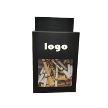 Custom Wholesale Golf Tees with Color Printed Logo - 70mm, 83m Stable Plastic Tees in OEM Package Box