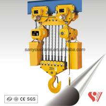 SY 20ton 3Melectric chain hoist with hook used for construction electric chain hoist /stationary electric chain hoist with hook
