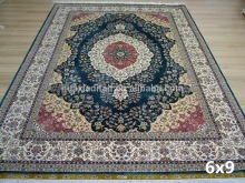 bright double knots handmade silk carpet