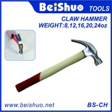 8~24oz Wooden Handle Carbon Steel Claw Hammer