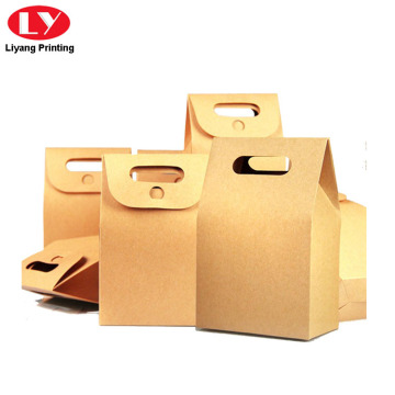 Kraft Paper Tea Box with Die Cut Handle