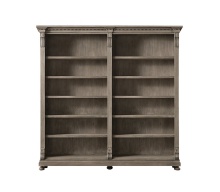 French Library Antique Natural Wood Bookcase
