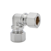 Nickel Plated Brass Copper Pneumatic Compression Fitting Elbow Connector: TKT-PV Bite Type Tube Fitting