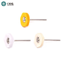 ORO Mini Yellow White Cotton Rotary Buffing Wheel with 2.35mm Mandrel