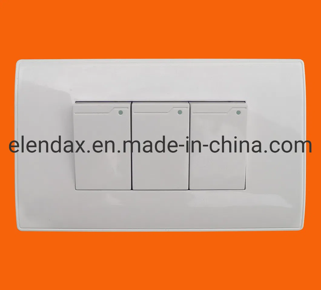 Новый дизайн, 3-канальный, 2-позиционный американский настенный переключатель с индикатором (A2003)