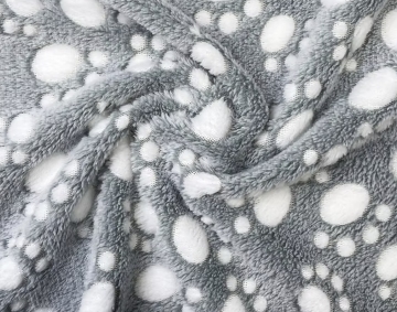 Cute Bear Footprints Coral Fleece Fabric for Home Textile