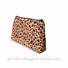 promotional furry cosmetic bag with animal printing