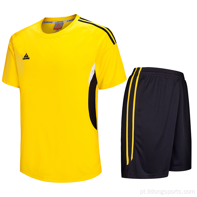 Uniforme de futebol personalizado de futebol de futebol amarelo de Jersey