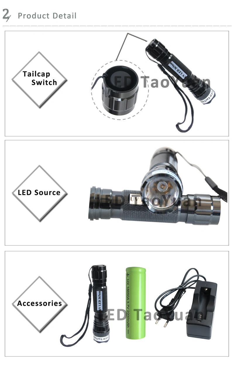 UV Light Flashlight Uses 3W