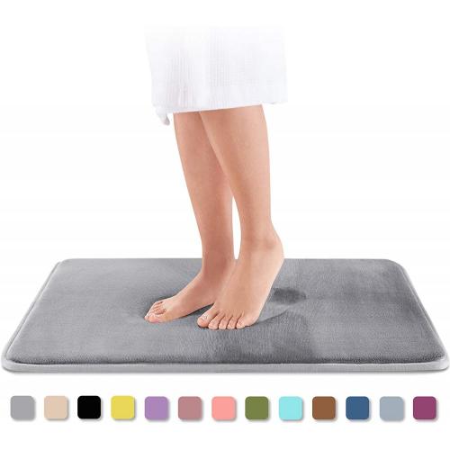 Comfity Gray Memory Foam Bath Mat