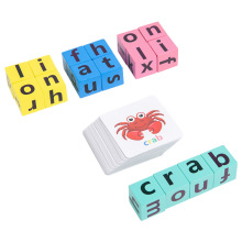 Natural Spelling Word Game: Wood & Card Building Blocks for Cognitive Learning