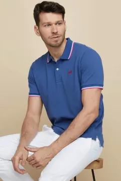 Mens Classic Embroidery Basic Short Sleeve Polo Shirt