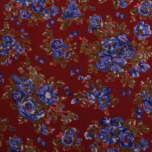 rose pattern print blouse dress fabric viscose cotton fabric colorfast denim processing