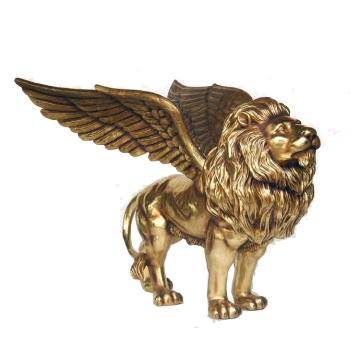 2018 hot sale golden bronze winged lion statue