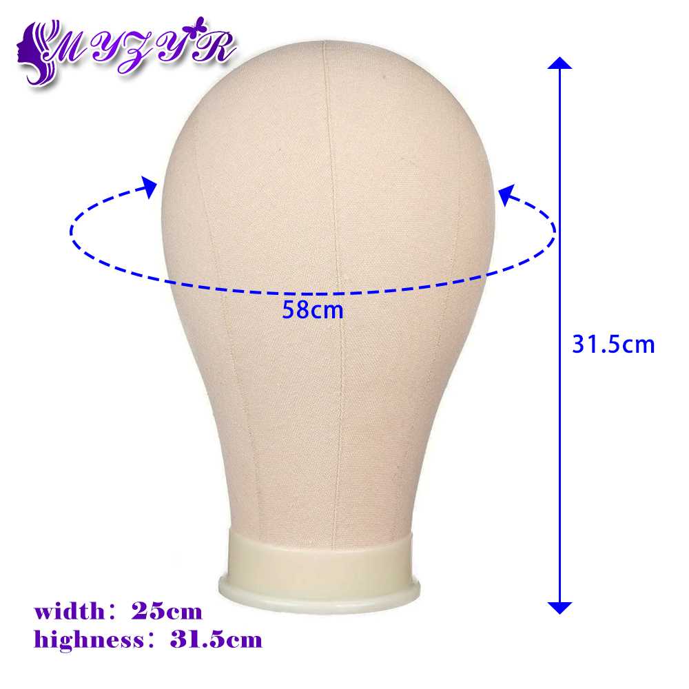MYZYR Canvas Block Head Display Styling Training Mannequin Head Mannequin Manikin Head Wig Stand Free Get T Needle Holder