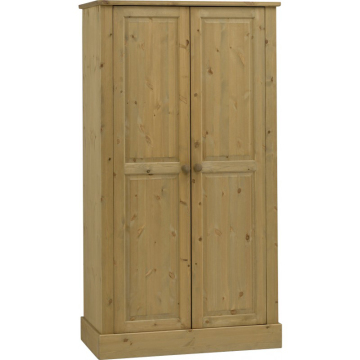 Pine Wood 2 Doors Wardrobe for Italy Bedroom Closets