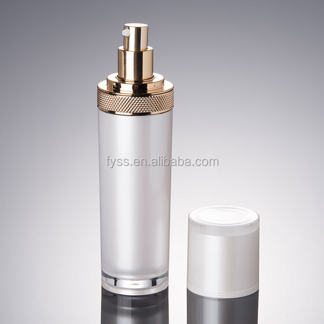 120ml 4oz straight round white plastic acrylic pump bottle containers