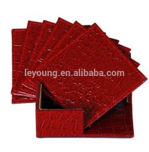 Custom Shape Leather Beverage Coaster Mats