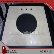 Polished New Crema Marfil Prefab Marble Kitchen Countertop