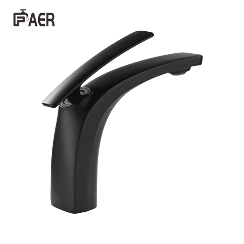 Deck Mounted Matte Black Sensor Bathroom Faucet