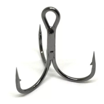 Treble Hooks Saltwater Round Bend Fish Hook Antirust Tinned Black Nickel Coating Stinger Assist Treble Fishing Hooks