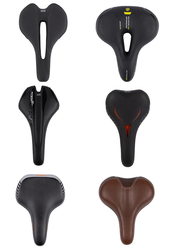 Carbon Comfortable Bike Saddle with Leather Cover Black