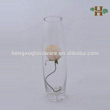 Handmade clear round glass vase, shell shaped single flower vase