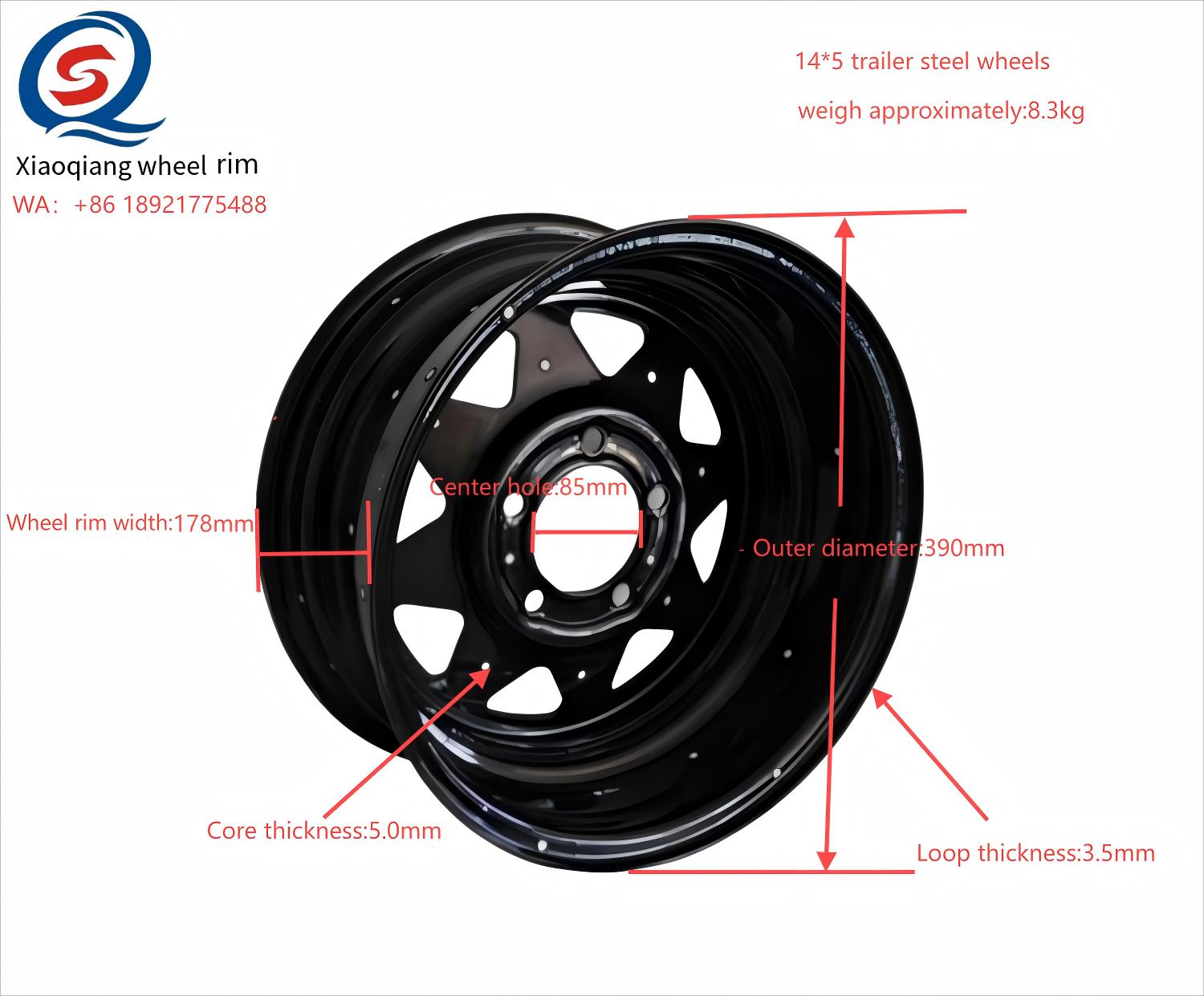 14*5 rueda de acero de untailer 14*5Trailer steel wheel