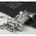 Customised Metal Silver Racing Car Keychain