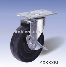 hard rubber side brake caster