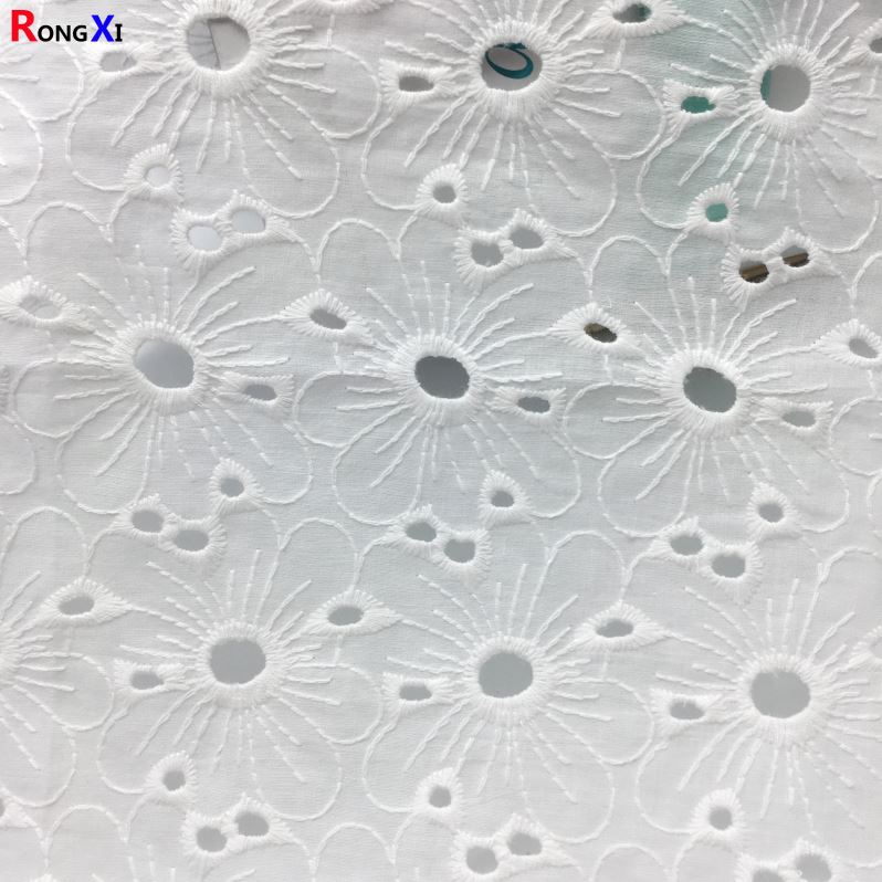 RXF0561 Brand New  Cotton Girl Shirt Flora  Embroidery Lace Fabric