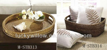 Exquisite straw storage basket & straw plates &straw tray