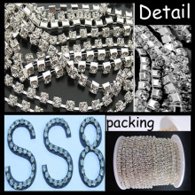 SS8 Silver Plating Round Base Claw Chaton Cup Chain