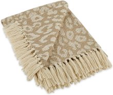 All seasons Polyester Woven Blanket decorative fringe