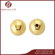 9k 14k 18k gold jewelry round plain solid gold bead