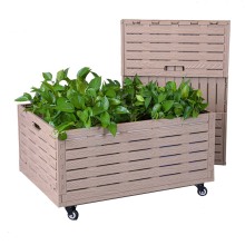 Custom Wood Design Grocery Crate on Wheels - 800x620 Collapsible Storage Organizer
