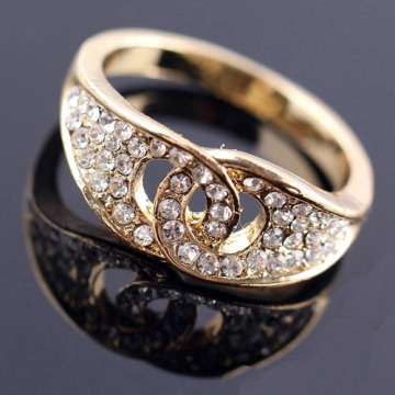 Xld-497 Fashion City 18k Gold Simulated Diamond Ring For Girls