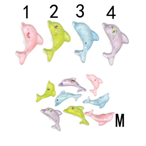 Multi Colors Resin Dolphin Beads Cabochons Kawaii Sea Animal Figurine Diy Art Decoration Scrapbook Making