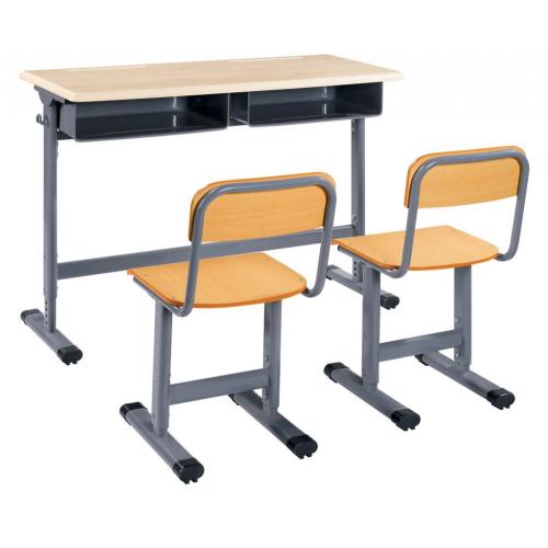 SY Good quality Adjustable Student Double Desk and Chair in school