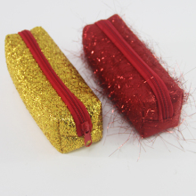 Golden sequins rectangle neoprene pencil case