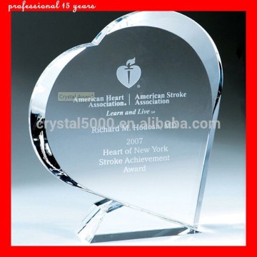 Heart-shaped Excellence Crystal Custom Crystal Awards