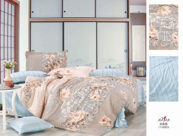 Oem Printed Flower Full Size 100% Cotton Bed Sets For Bedroom