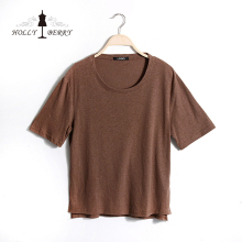 T-shirt Women New Stylish Brown Soft Unlined