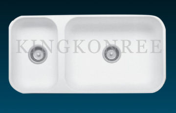 High Grossy Square Solid Surface Kitchen Sinks Double Sink China Solid Surface Sinks